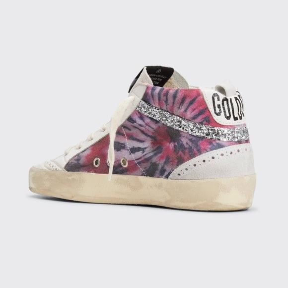Golden Goose MIDSTAR TIE DYE SUEDE SNEAKERS IN TIE DYE PINK BLAC - sz 7 (37) - Picture 2 of 11